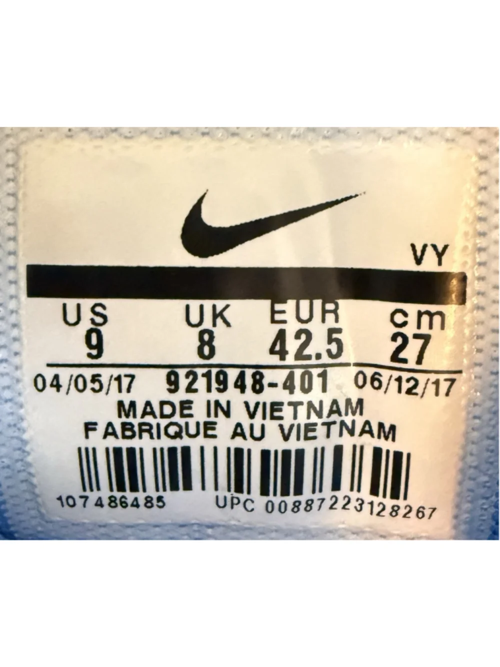 Size 9 Nike Air More Uptempo University Blue 2017 921948-401 W/OG BOX!!